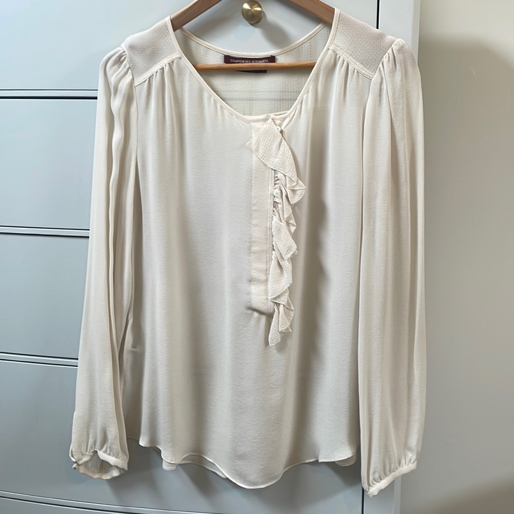 Comptoir Des Cotonniers Silk Ruffle Blouse size 42